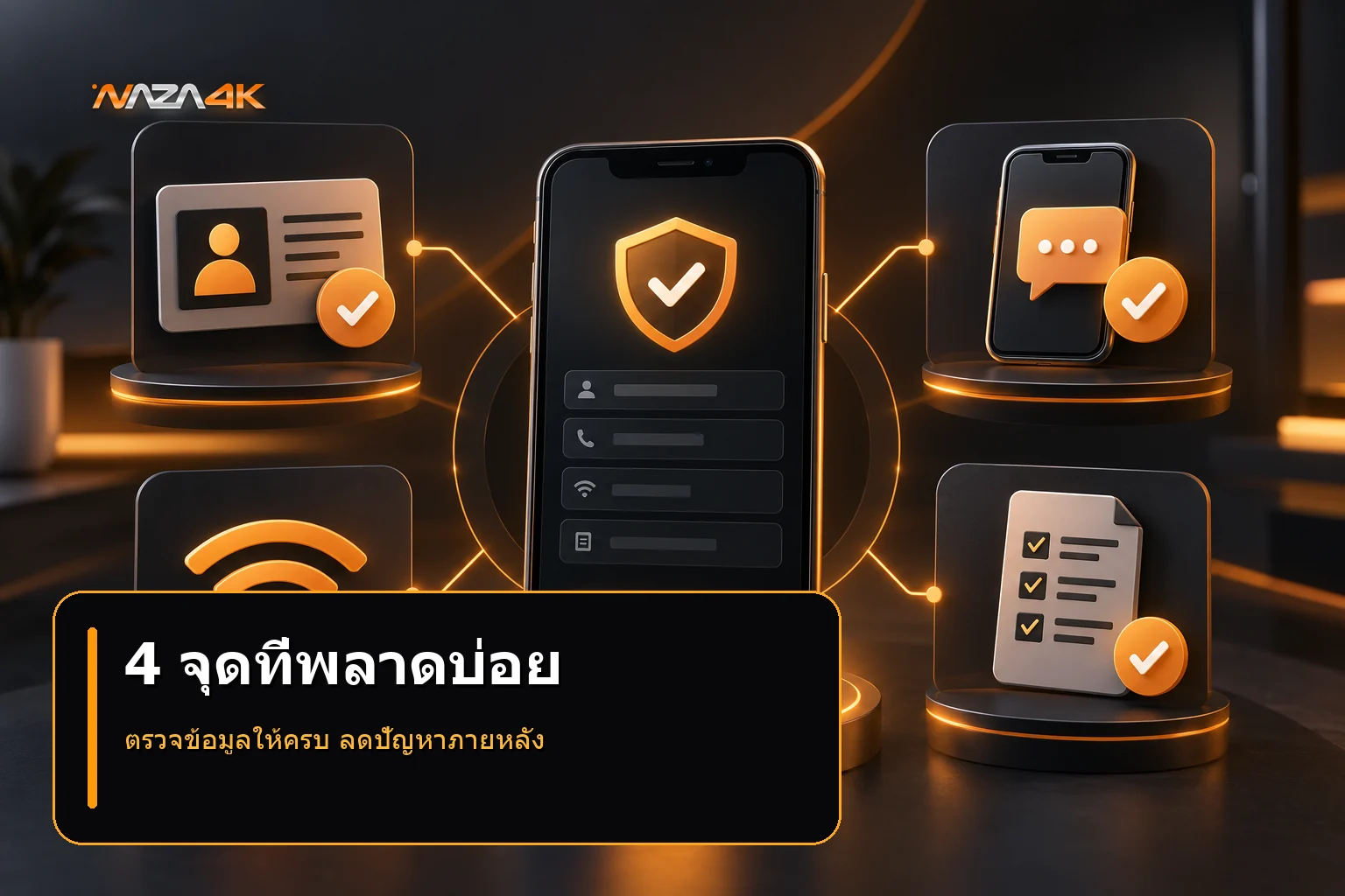 เช็กรายการข้อมูล 4 จุดก่อนกดยืนยัน - NAZA4K